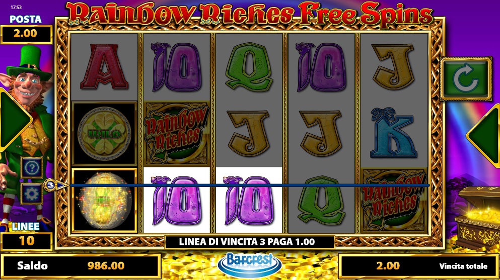 Rainbow Riches Free Spins: gioca gratis alla slot machine! Giri e Bonus