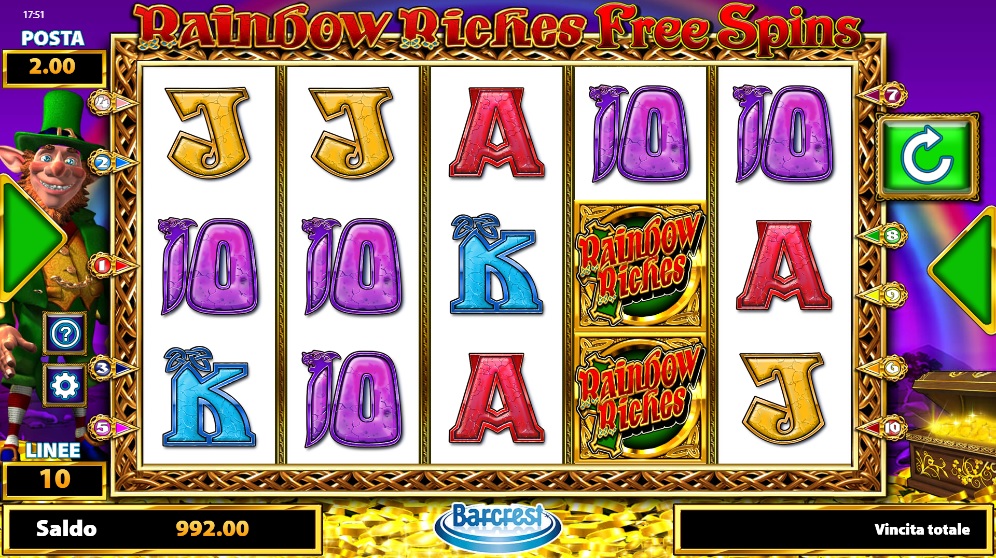 Rainbow Riches Free Spins: gioca gratis alla slot machine! Giri e Bonus